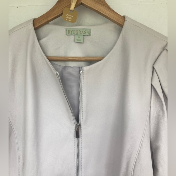 Ryegrass NWOT Soft leather jacket puff sleeves size medium Danier Dkny - Picture 3 of 11